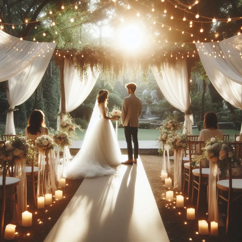 cérémonie laïque, mariage thème romantique.